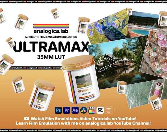 LUT KODAK UltraMax 35MM Film Simulation Professional Color Grading VideoLut PhotoLut filetype: .cube for Rec709 & LOG Film Emulation