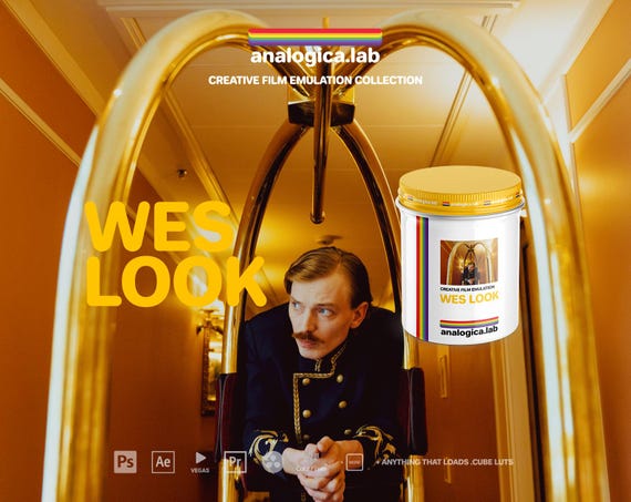 LUTs Pack Wes Anderson 6 WES LOOK Inspired Film Simulation Luts Moonrise Kingdom The Royal Tenenbaum Grand Budapest Hotel