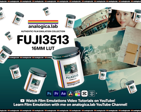 LUT Fuji 3513 Super16 16MM Film Simulation Professional Color Grading VideoLut PhotoLut filetype: .cube for Rec709 & LOG Film Emulation