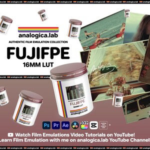LUT Fuji FPe Super16 16MM Film Simulation Professional Color Grading VideoLut PhotoLut filetype: .cube for Rec709 & LOG Film Emulation