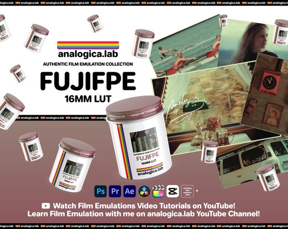 LUT Super16 Fuji FPE 16MM Film Emulation, Professional Color Grading, VideoLut, PhotoLut, filetype: .cube for LOG, Rec709, LUTs, Lut Presets