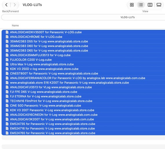 LUTs Collection for Panasonic Lumix V-Log By analogica.lab Film Emulation LUTs & Grading Tools