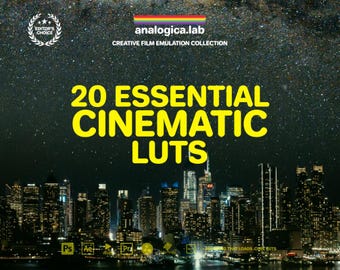 20 Essential Cinematic LUTs Pack - Film Emulation Professional Color Grading VideoLut PhotoLut, filetype: .cube for Rec709, Starter Pack