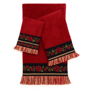 Cinta de jacquard floral de 2,5 cm - Cinta bordada de 25 mm - Borde tejido con flor - Adorno para toalla