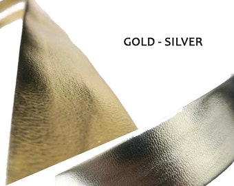 Gold - Silver Leather Bias Tape 30 mm HQ Leatherette Edge