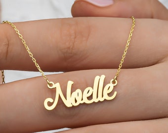 Gold Plated Name Necklace, Personalized Gold Necklace, Tiny Handwritten Font Necklace, Elegant Personalized Accessory, 14K Gold Plated