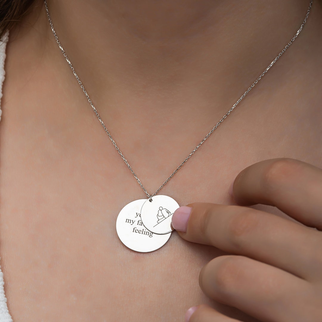 Name and Figure Printable Necklace on a Round Plate Silver - Etsy
