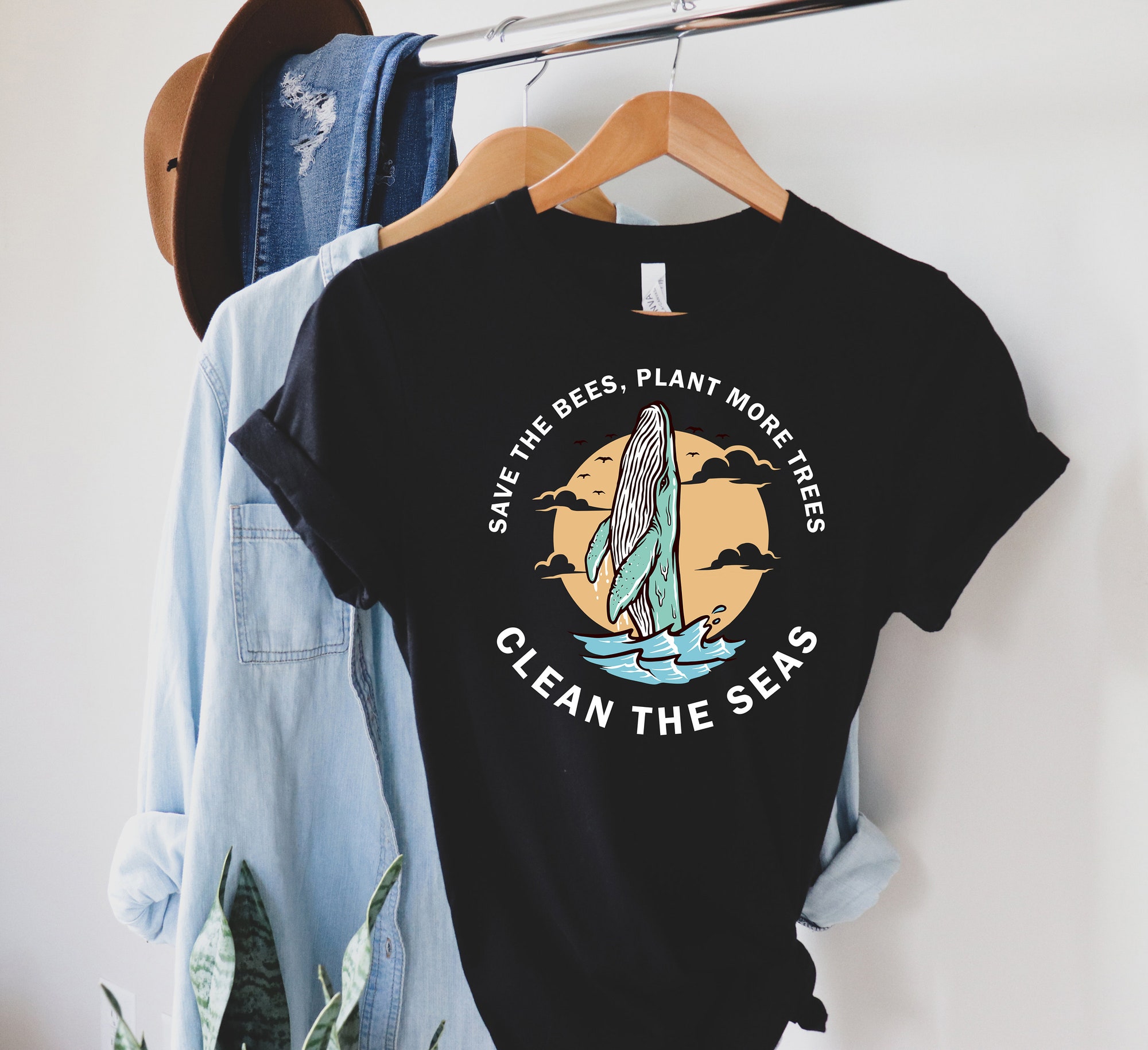 Save The Bees Plant More Trees Clean The Seas Shirt, Recycling Shirt