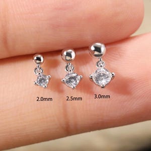 14k massief witgouden bal bungeloorbel sierlijke gouden druppel kraakbeen stud helix oorbel tragus piercing oorlel plat achterkant oorbel