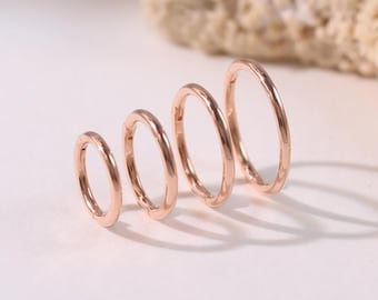 14K Solid Rose Gold Hinged Clicker Hoop Belly Button Hoop Huggie Hoop Cartilage Earring Conch Hoop Helix Hoop Nose Hoop Tragus Clicker Hoop