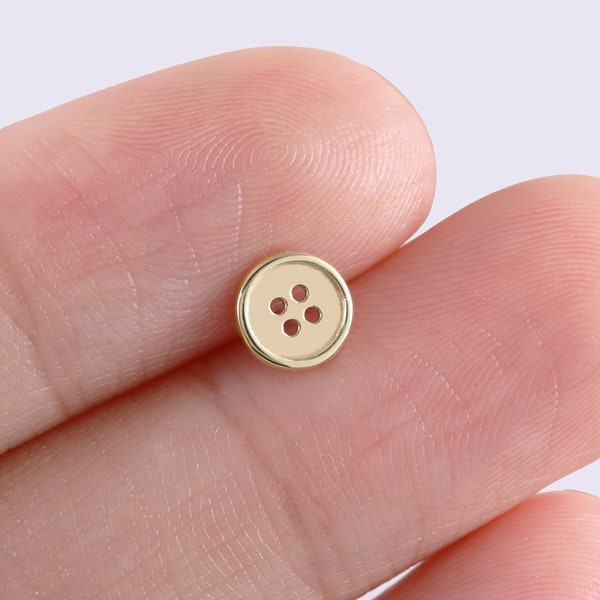 14k Solid Gold winziger Knopf Ohrstecker, Taste Helix Knorpel Tragus Push Back, Ohrläppchen Labret Alltag tragen Piercing Threadlesss Push Pin