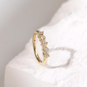 14k Solid Gold Sparkling Bezel Cartilage Hoop Clicker Minimalist Conch Helix Hoop Elegant Gold Clicker Ring Nose Septum Ring Gift For Her