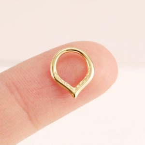 14k Solid Gold Teardrop Septum Ring V-Form Nasenring Daith Clicker Hoop Ohrring Conch Rook Hoop Tragus Schmuck Knorpel Hoop Geschenk für Sie