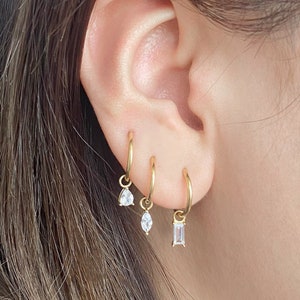 14K solid Gold Charme Ohrring Knorpel Hoop Charme Huggie Charme Daith Helix Hoop Charme Tragus Rook Hoop Charme baumeln Ohrring Bauch Ring Charme