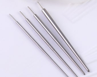 スレッドレス挿入ピン、簡単なジュエリー挿入ツール、チタンピン、フラットバックポストトラッカー、20g 18g 16g 14gピアスツール、ピアステーパー