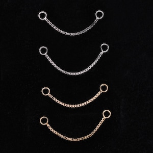 Chaîne pour boîte suspendue en or massif 14 carats, accessoire de chaîne à une seule boîte en or blanc, chaîne d'emballage en or jaune, connecteur de chaîne hélicoïdale industrielle, chaîne de nez