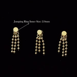 14K Solid Gold Dangling Ball Chain Charm Dangle Triple Ball Chain Rook Hoop Charm Huggie Triple Chain Charm Chain Piercing Helix Hoop Charm