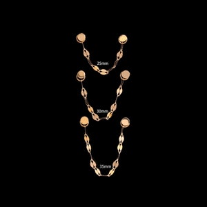 Chaîne de lèvre pendante en or massif 14 carats Piercing de chaîne à sequins en or reliant plusieurs longueurs de boucle d'oreille en chaîne