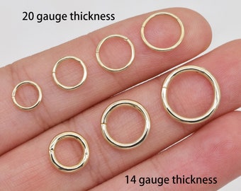 14K oro sólido con bisagras Clicker aro ombligo aro Huggie aro cartílago pendiente caracola aro hélice aro nariz aro 20g/14g joyería piercing