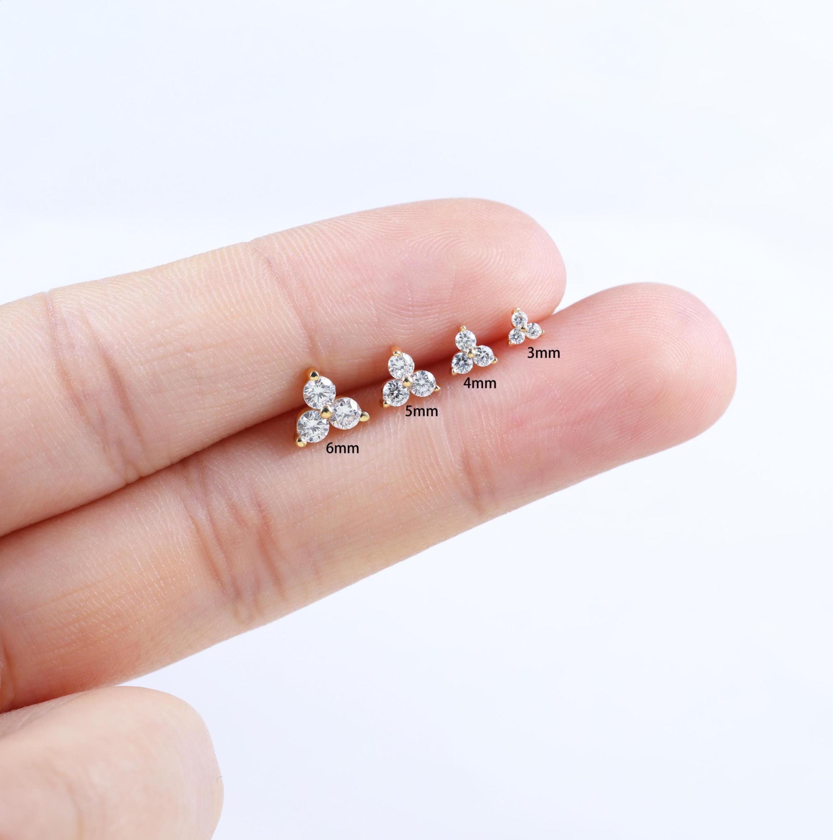 Marguerite Crystal Flower Ear Piercing Jewelry Earring Stud Silver 16G Marguerite Crystal Flower Ear Piercing Jewelry Earring Stud Silver 16G