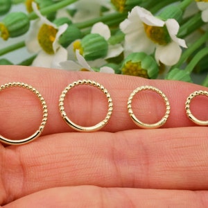 14k Solid Gold 16g Twist Septum Ring, Daith Earring Tragus helix Cartilage Daith Conch  Piercing Jewelry Yellow/Rose Gold