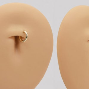 14K Solid Gold Hinged Clicker Hoop Belly Button Hoop Huggie Hoop Cartilage Earring Conch Hoop Helix Hoop Nose Hoop 20g/14g Piercing Jewelry image 4