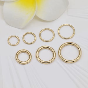 14K Solid Gold Hinged Clicker Hoop Belly Button Hoop Huggie Hoop Cartilage Earring Conch Hoop Helix Hoop Nose Hoop 20g/14g Piercing Jewelry image 5