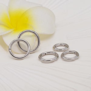 Aro de oro blanco sólido de 14K con bisagras, aro para ombligo, aro Huggie, aro para cartílago, aro para hélice, aro para nariz, joyería para Piercing de 20g/14g imagen 6