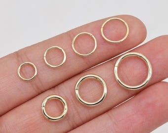 14K Solid Gold Hinged Clicker Hoop Belly Button Hoop Huggie Hoop Cartilage Earring Conch Hoop Helix Hoop Nose Hoop Tragus Clicker Hoop