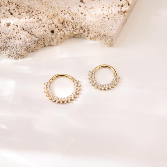 nose piercing gold seamless septum ring