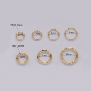 Créoles à cliquet articulées en or massif 14 carats Créoles pour nombril Créoles Huggie Boucles d'oreilles pour cartilage Créoles pour conque Créoles hélicoïdales Créoles pour nez 20 g/14 g Bijoux piercing image 9