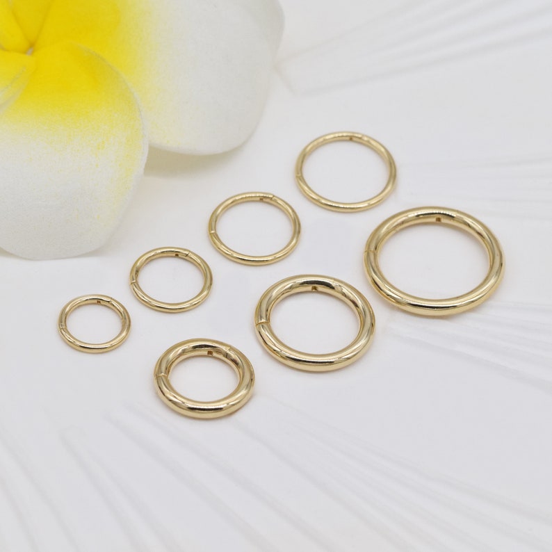 14K Solid Gold Hinged Clicker Hoop Belly Button Hoop Huggie Hoop Cartilage Earring Conch Hoop Helix Hoop Nose Hoop 20g/14g Piercing Jewelry image 6