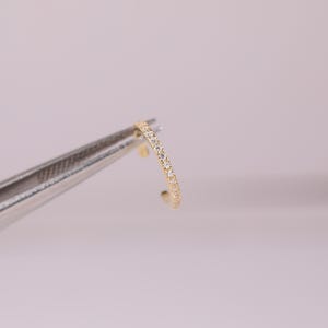 14k Solid Gold Pave Diamond Ear Cuff Gold Daith Rook Helix Conch Cuff Hoop Earring None Pierced Fake Hoop Clicker Earring Fake Septum Ring