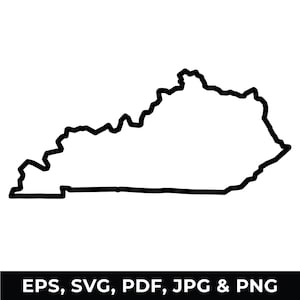 Kentucky State Outline SVG, Kentucky Map Clipart, Kentucky Outline PNG, Digital Download files for Cricut, Silhouette Cut Files