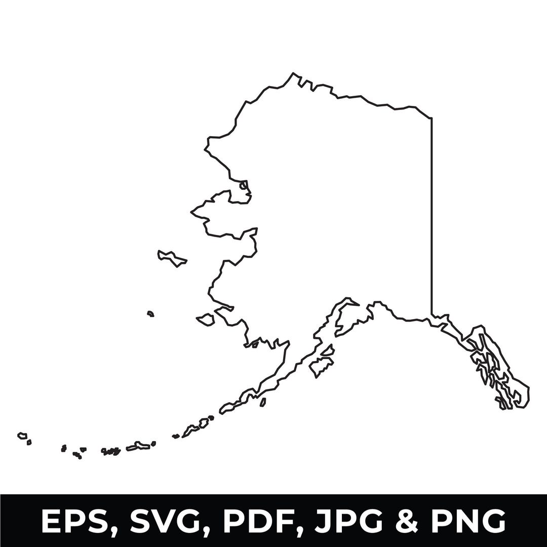 Vector Alaska State Map Alaska State Outline Svg