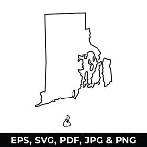 Rhode Island State Outline SVG, Rhode Island Map Clipart, Rhode Island Outline PNG, Digital Download files for Cricut, Silhouette