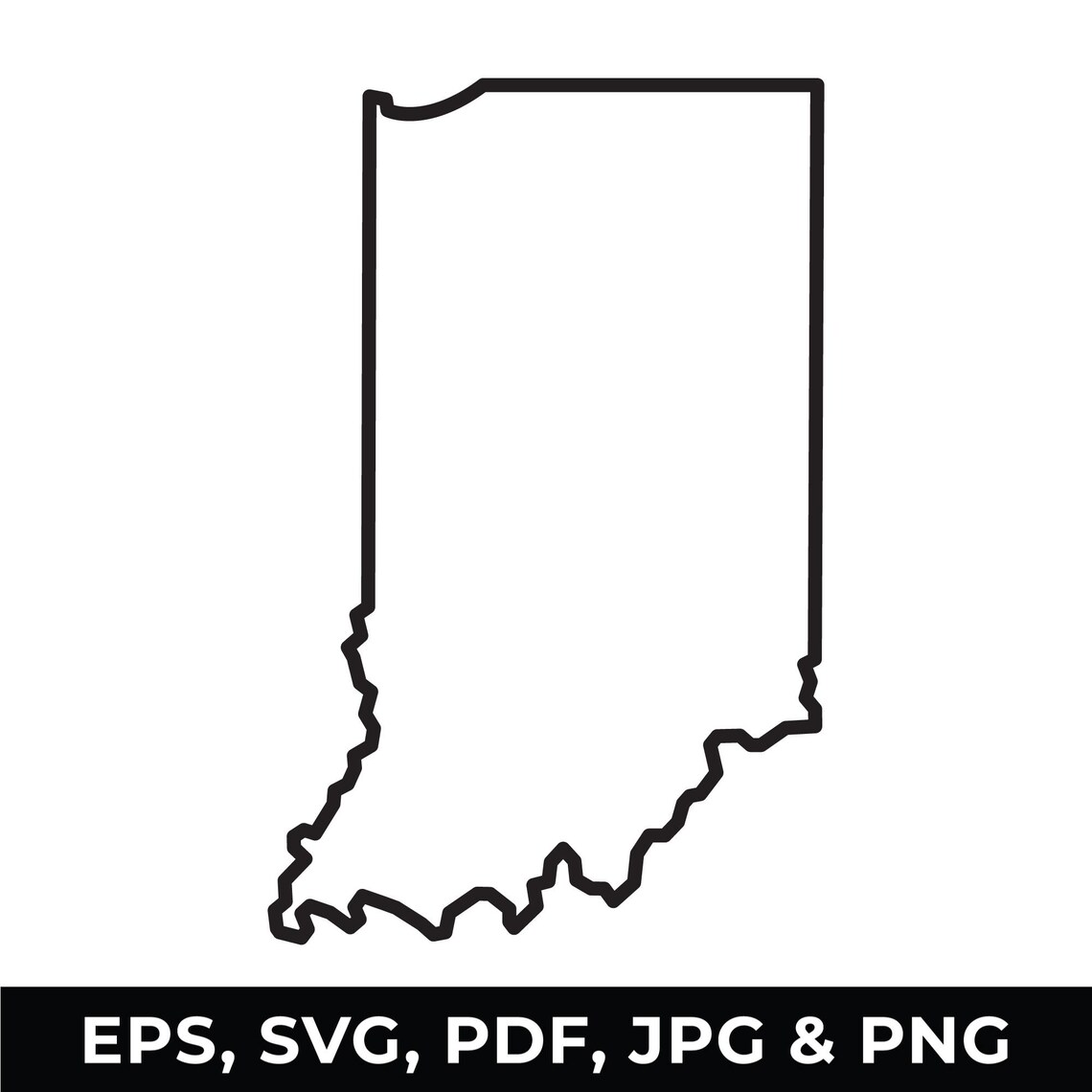 Indiana State Outline: SVG, PNG, Clipart (digital Download) - Etsy