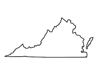 Esquema del estado de Virginia: Mapa SVG, PNG (Descarga digital)
