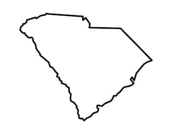 South Carolina Umriss: SC Map Clipart (digitaler Download)