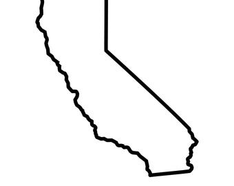California State Outline: Map Clipart SVG, PNG (Digital Download)
