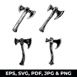 Double Bit Axe Vector Collection - Lumberjack Clipart for Decals, Shirts, Stickers - Digital Download