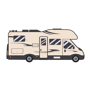 RV Camper Van Motorhome Clipart Vector Illustration