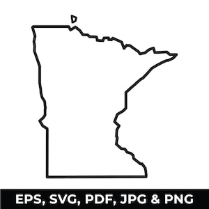 Minnesota State Outline SVG, Minnesota Map Clipart, Minnesota Outline PNG, Digital Download files for Cricut, Silhouette