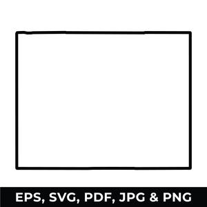 Contour du Wyoming SVG, clipart carte du Wyoming, contour du Wyoming PNG, fichiers à téléchargement numérique pour Cricut, Silhouette