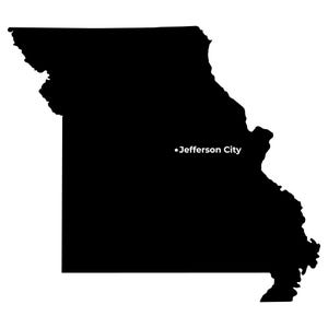 Missouri Map Vector, Jefferson City Location, State Outline, Digital Download for Crafts & Design