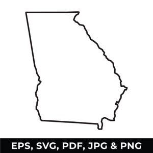 Georgia State Outline SVG, Georgia Map Clipart, Georgia Outline PNG, Digital Download files for Cricut, Silhouette Cut Files