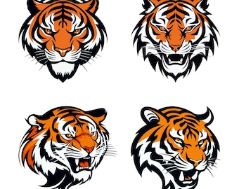 Bengal Tiger Vektor Illustration Kollektion.