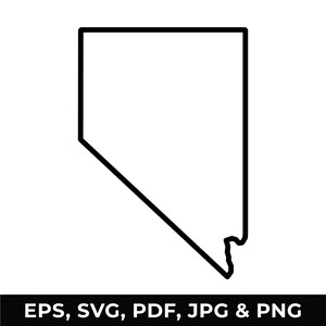 Overzicht Nevada State SVG, Nevada kaart clipart, Nevada overzicht PNG, digitale downloadbestanden voor Cricut, Silhouette