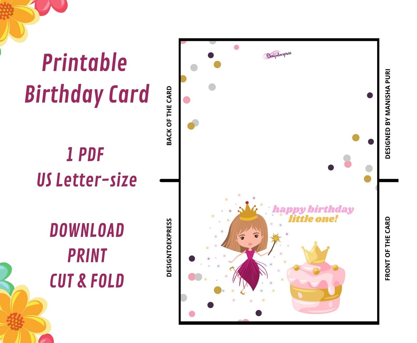 Printable Happy Birthday Greeting Card Instant Download 75 - Etsy
