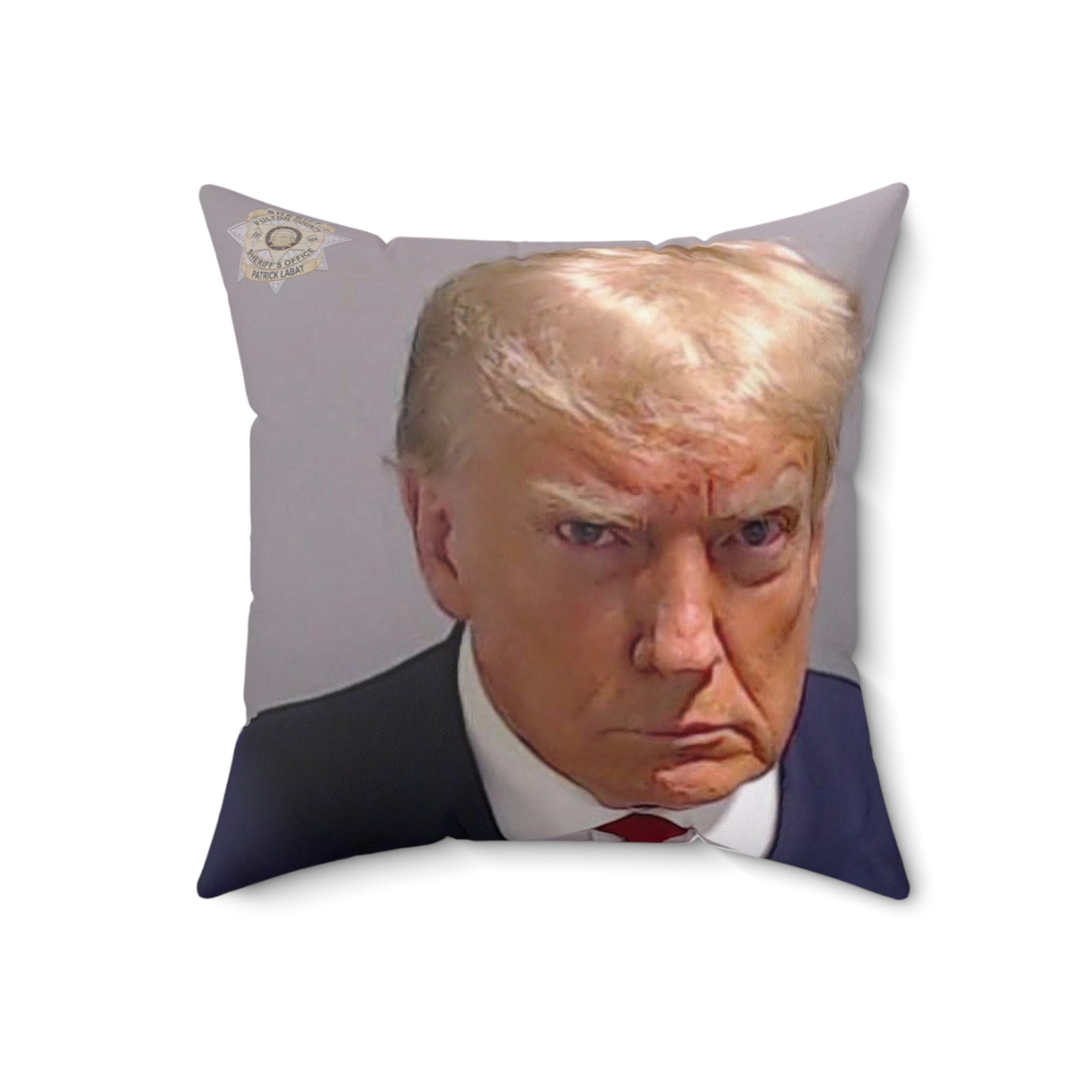 Donald Trump Mug Shot - Funny Trump Christmas Gift Donald Trump 2024 Santa  Hat Merry Christmas Men Women Kids Throw Pillow, 16x16, Multicolor